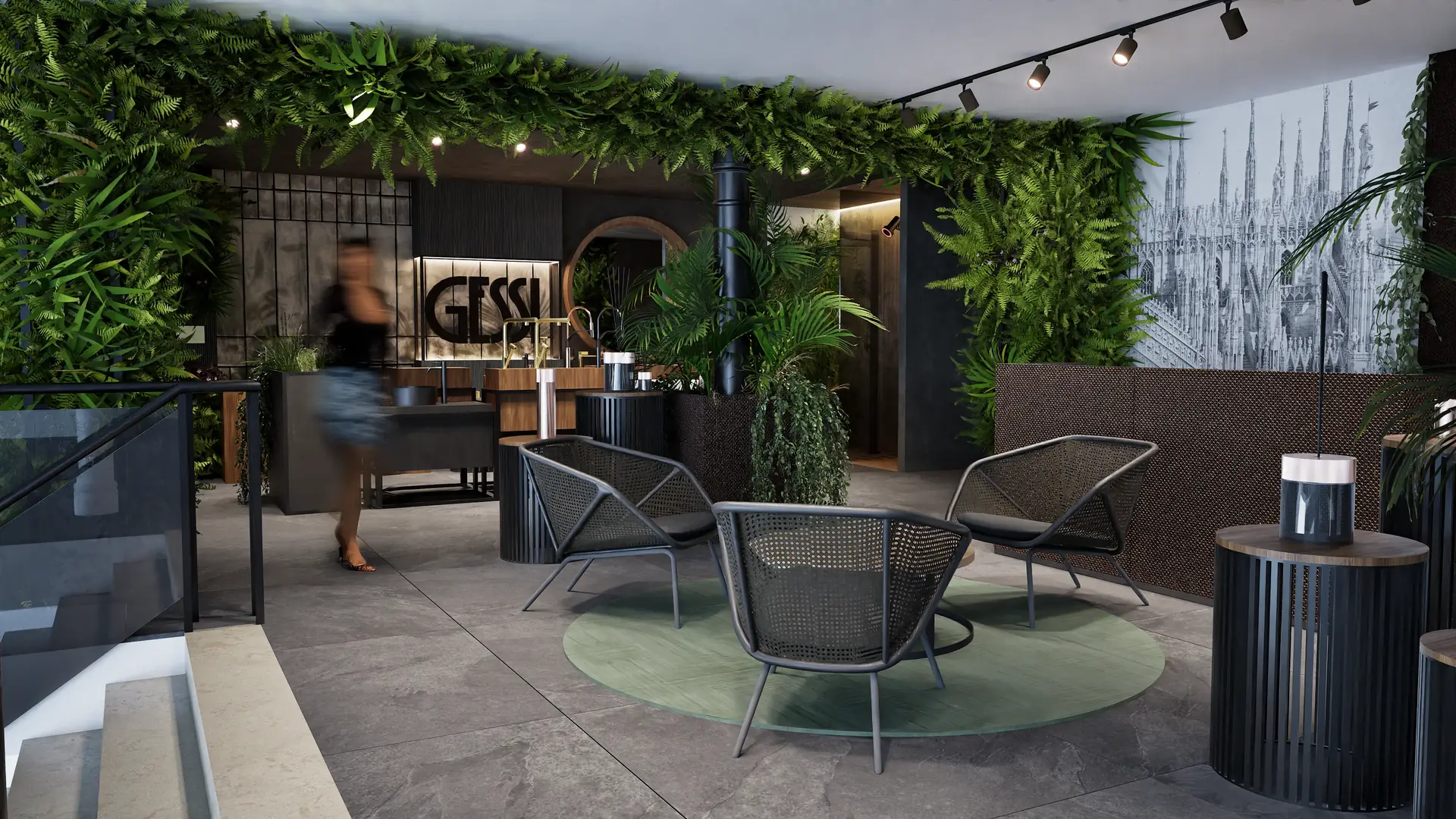 Lounge zóna s designovými křesly